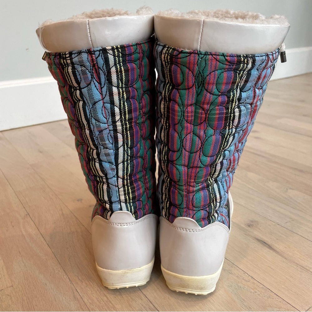COACH Snow Boots | Peggey Multicolor Lace Up | Shearling Lined | 7 - Picture 8 of 14